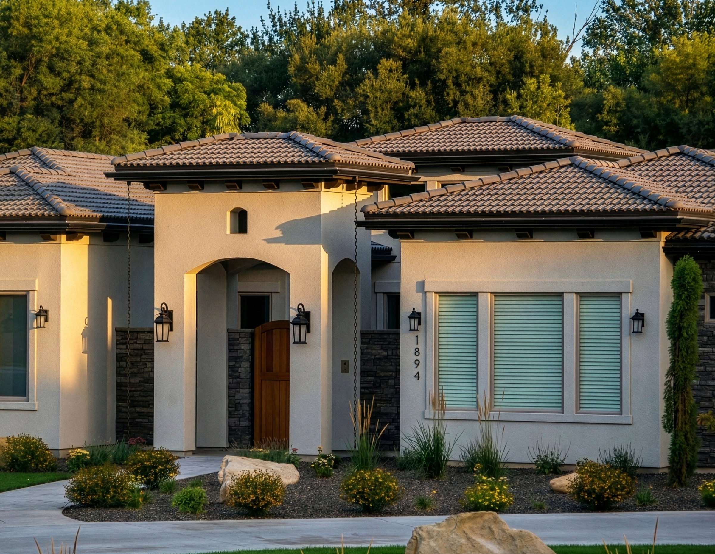 Home with European Bartile roof